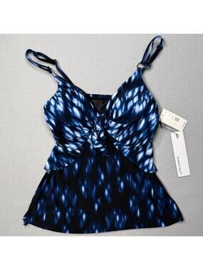 Magicsuit Women's Indio Akikio Printed Tankini Top Blue Black 8 $140